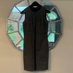 Laundry By Shelli Segal Charcoal Gray Sleeveless Midi Dress